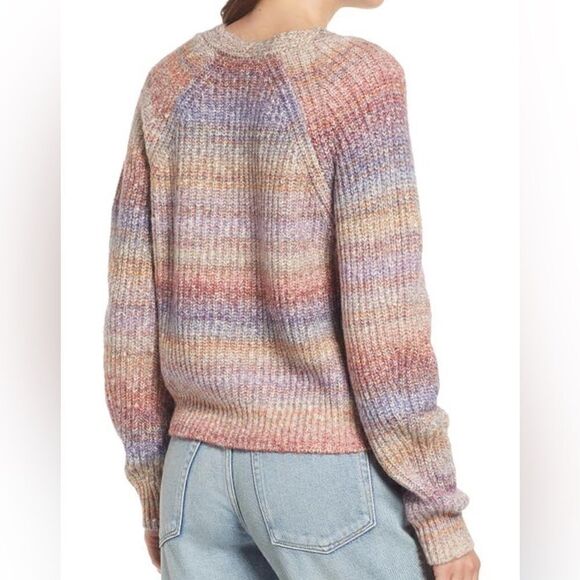 Rails Josie Space Dye Cotton Blend Cardigan in Amethyst Space Dye Large NWT $228 - Picture 2 of 9